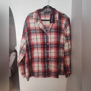 NWT Plus checked long sleeve pajama top size 3xl
